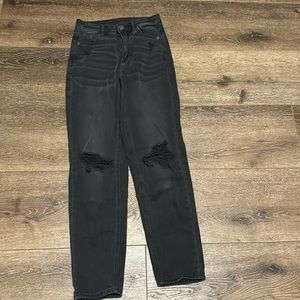 American Eagle 000 black distressed pants‎